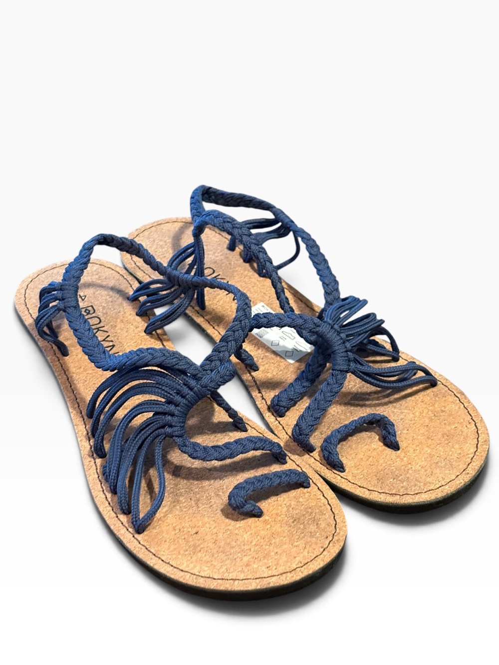 Bokyna Soulmate Womens Dark Blue Sandals Size 40 9 NWOT Braided Rope Cork